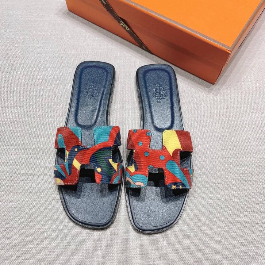 Hermes floral print sandals-11